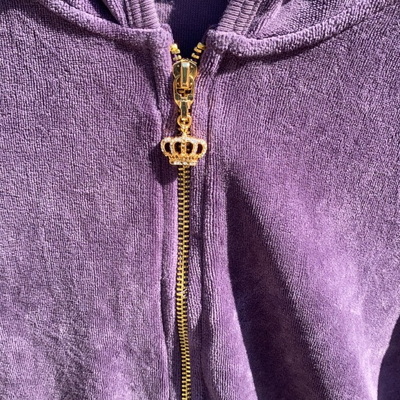 Juicy Couture 🔥 Zip up Hoodie Sweatshirt Purple Sz L - Picture 2 of 8